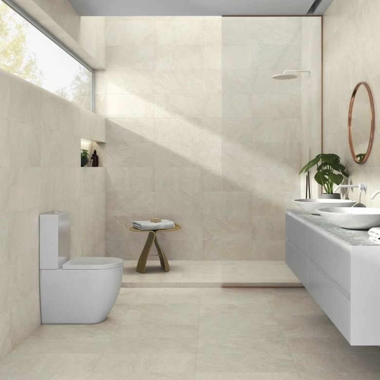 Carrelage sol effet pierre Prodige bone 60120 cm