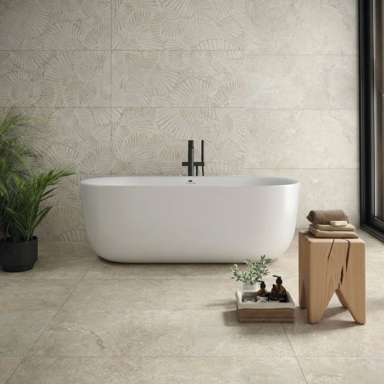 Carrelage sol effet pierre Zadar beige 60120 cm