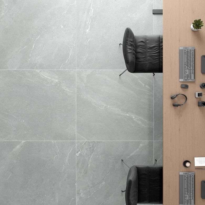 Carrelage sol effet pierre Stèle perle 120x120 cm