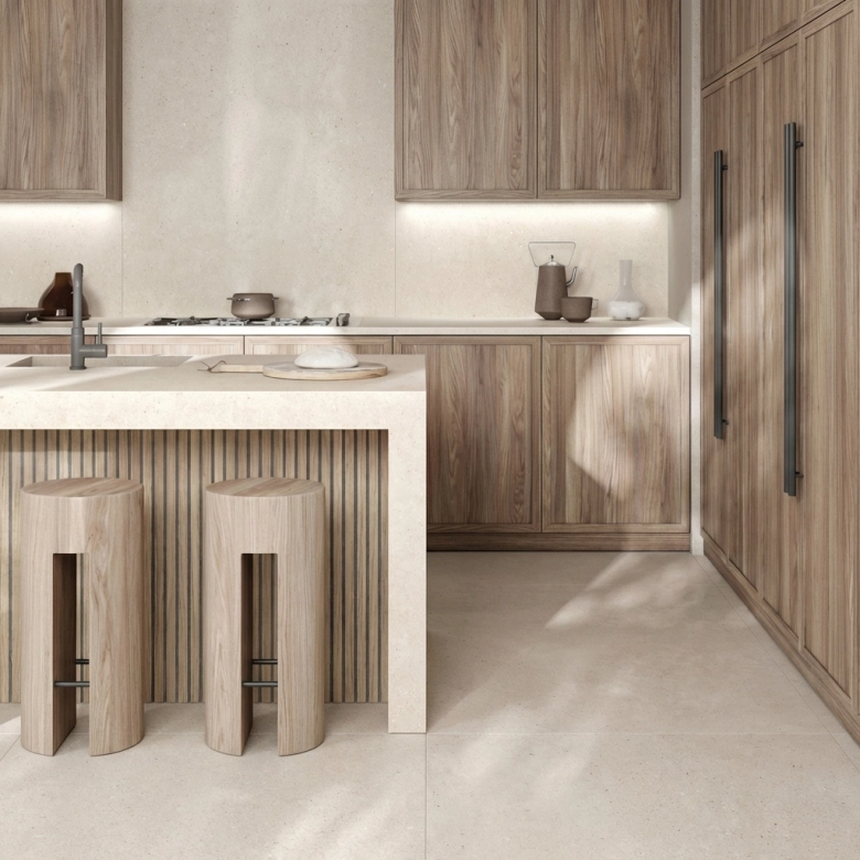 Carrelage sol effet pierre naturelle Turin sable 60x60 cm