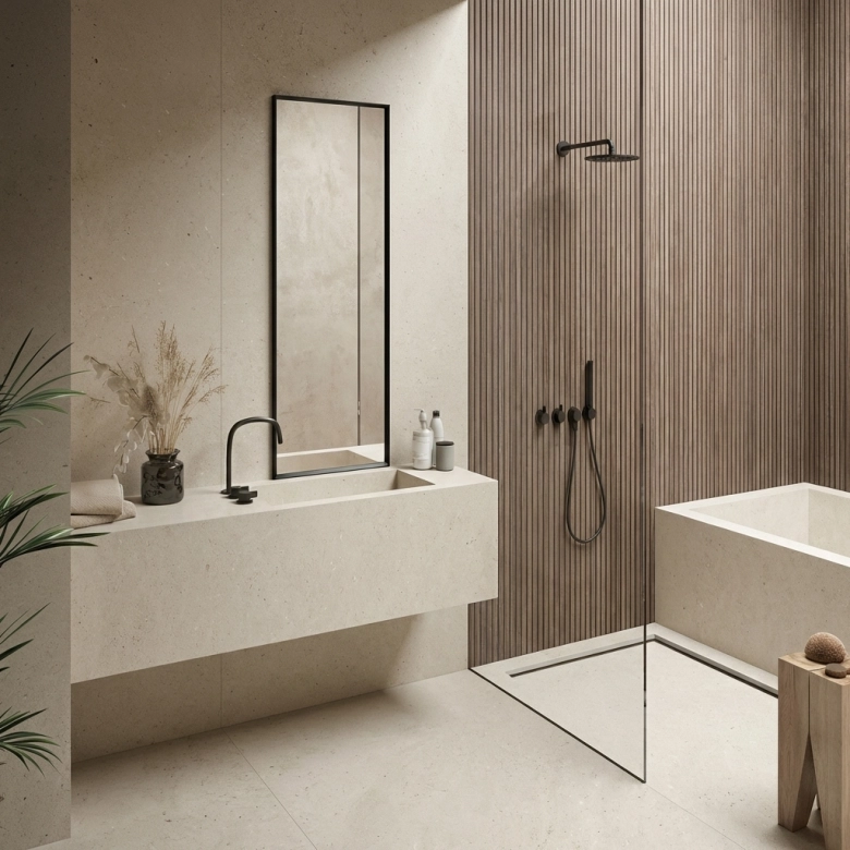 Carrelage sol effet pierre naturelle Turin sable 60x60 cm