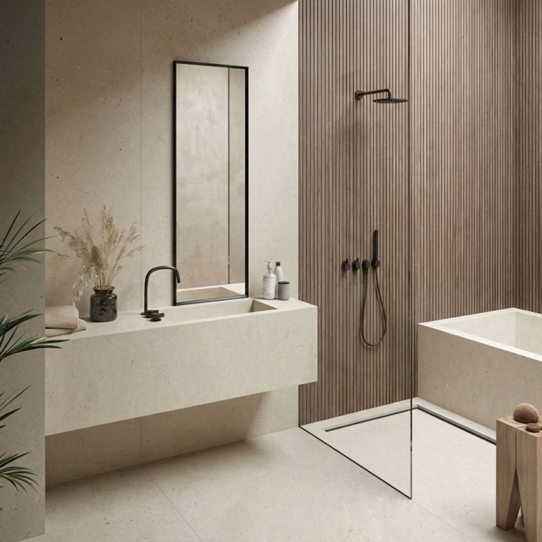 Carrelage sol effet pierre naturelle Turin sable30x60 cm