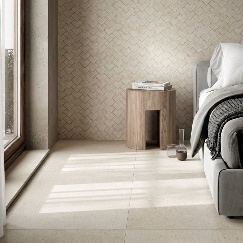 Carrelage sol effet pierre naturelle Turin sable 60x120 cm