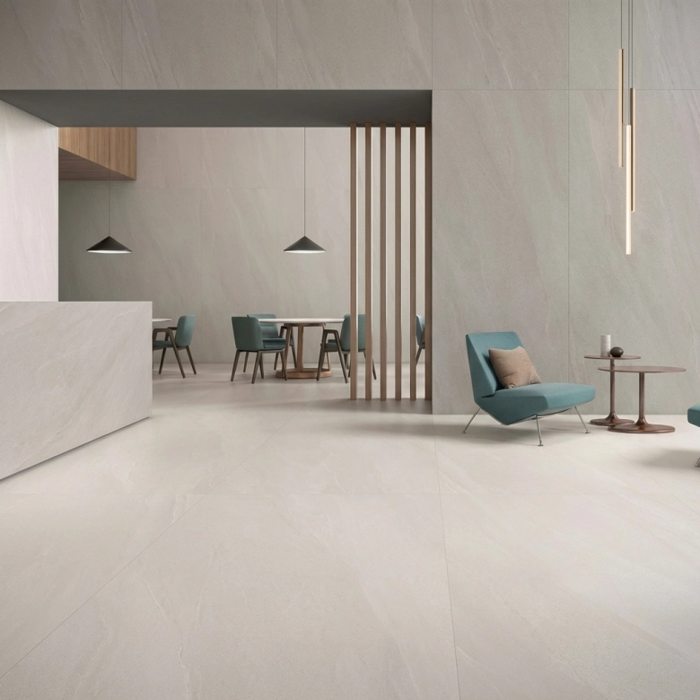 Carrelage sol effet pierre Tikal Blanc grisé 30x60 cm