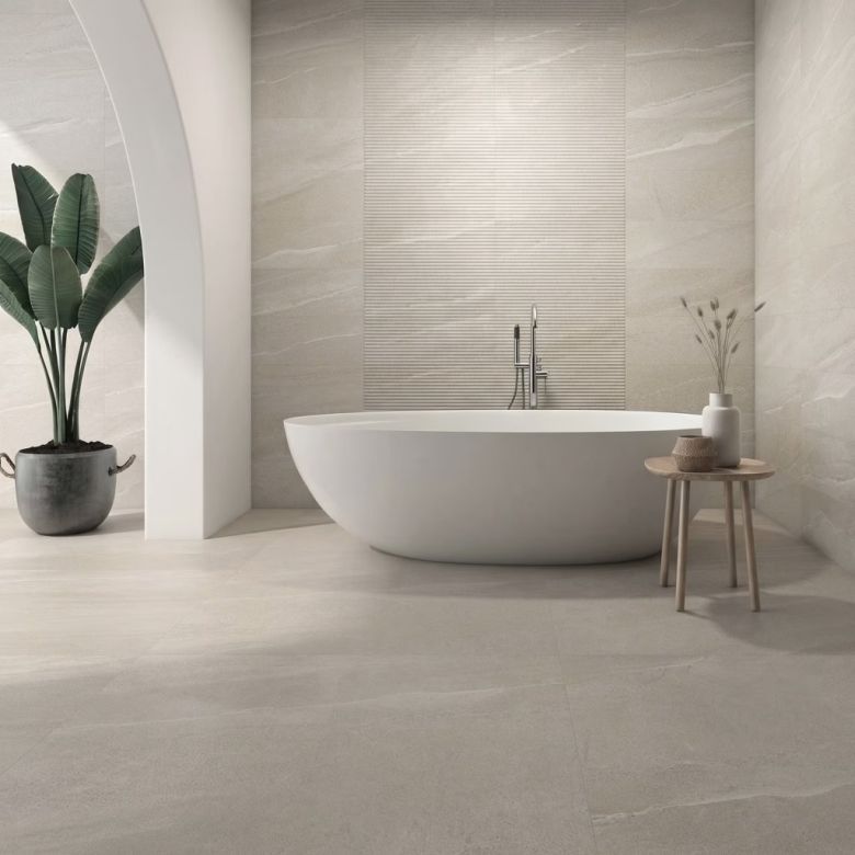 Carrelage sol effet pierre Tikal Sable120x120 cm