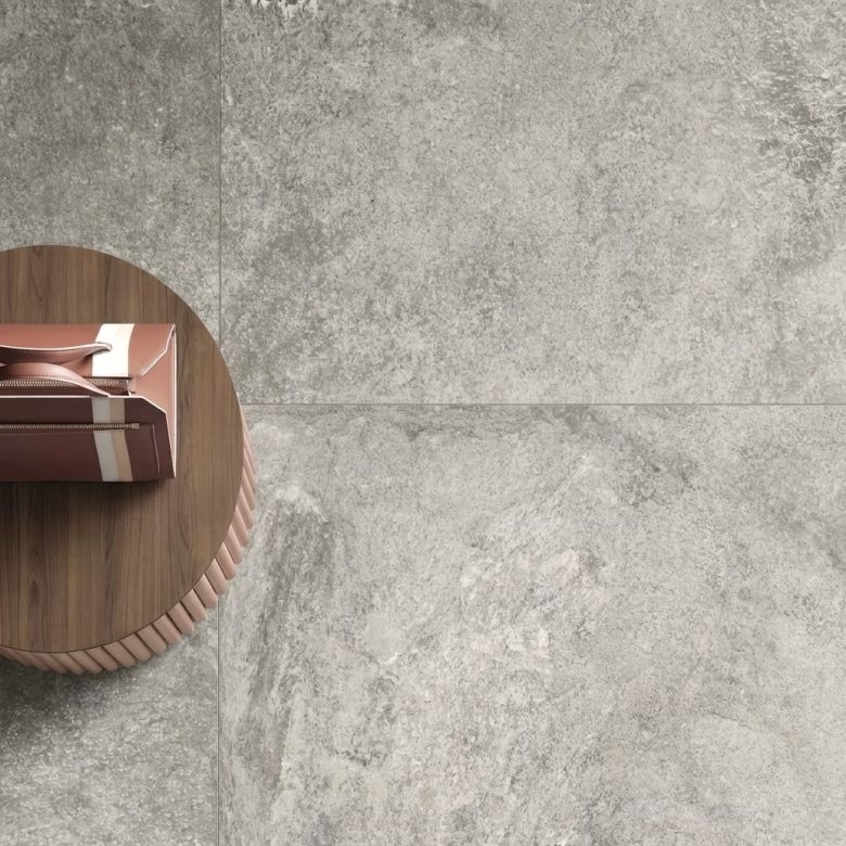 Carrelage sol effet pierre Valca gris 60x120 cm