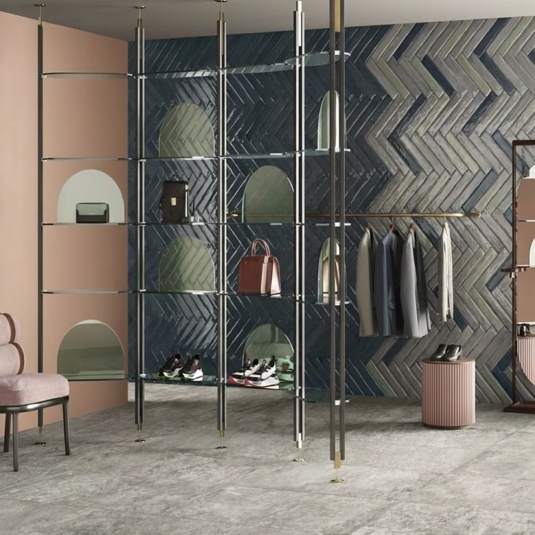 Carrelage sol effet pierre Valca gris 60x120 cm