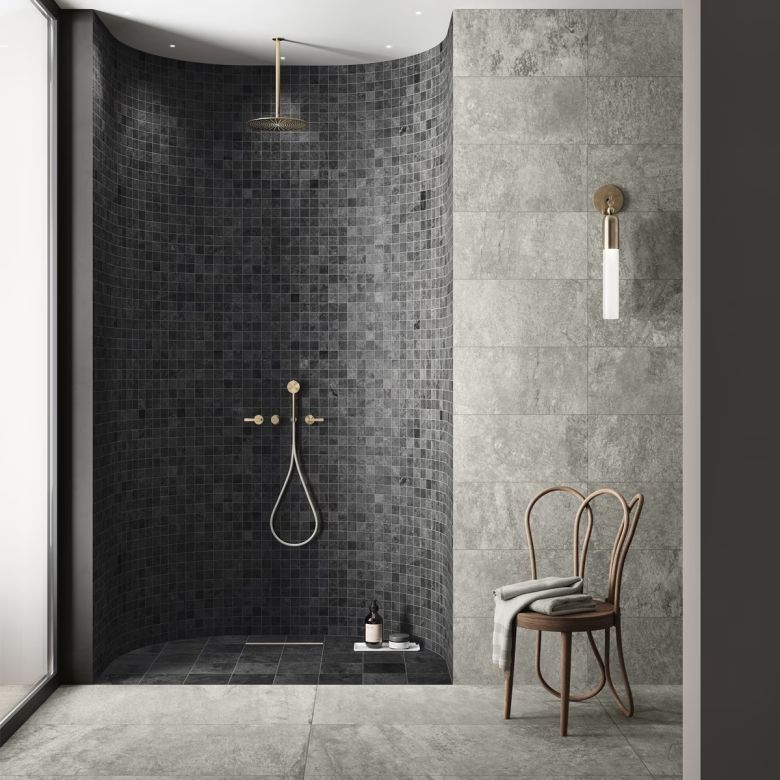 Carrelage sol effet pierre Valca gris 80x80 cm