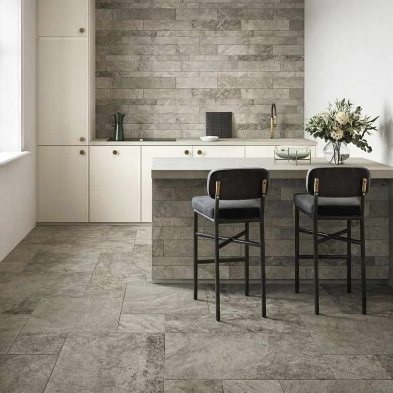 Carrelage sol effet pierre Valca naturel60x120 cm