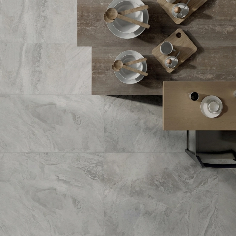 Carrelage sol effet pierre Tías gris fumée 30x60 cm