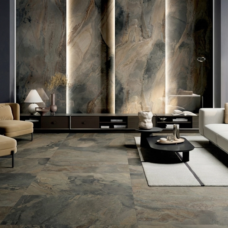 Carrelage sol effet pierre Tías nature 30x60 cm