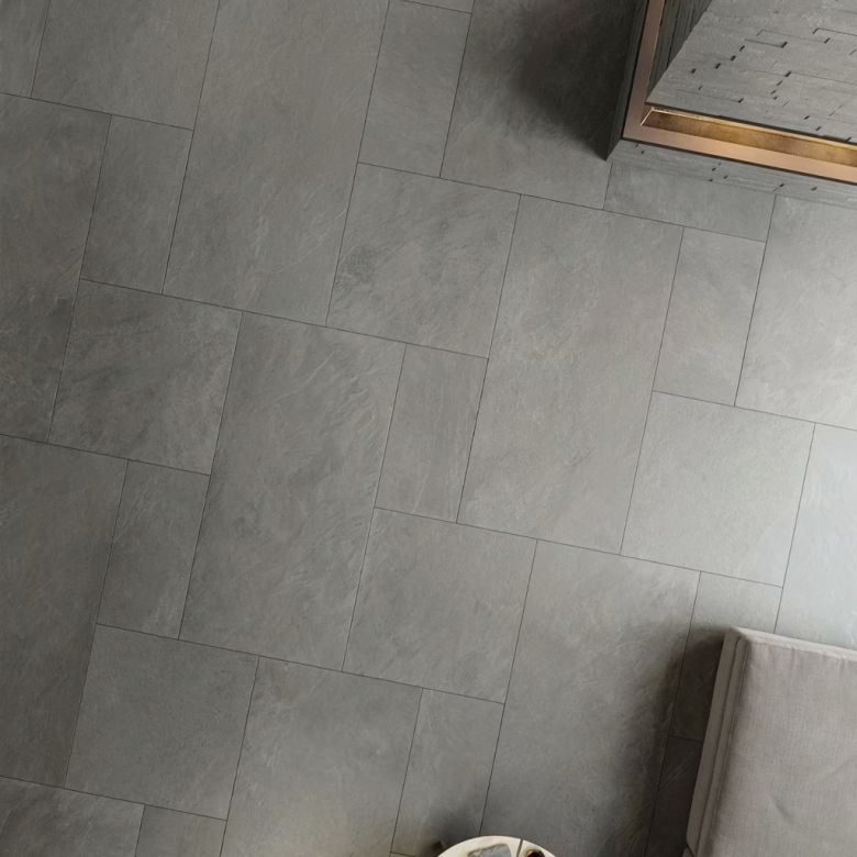 Carrelage sol effet pierre Roma cenere 80x80 cm