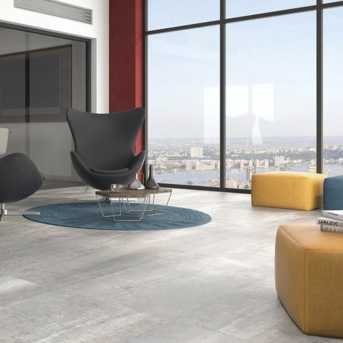 Carrelage sol effet métal...