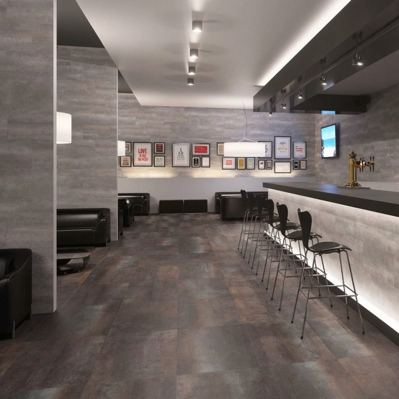 Carrelage sol effet métal Ossidato graphite 60x60 cm