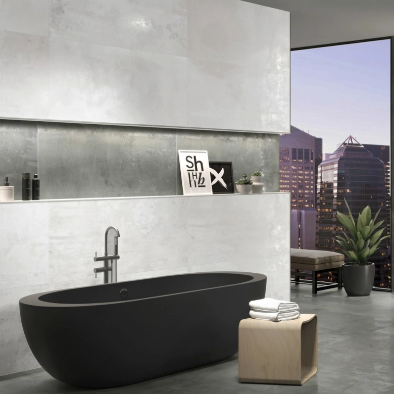 Carrelage sol effet métal Zinc Turquoise 59,2x59,2 cm