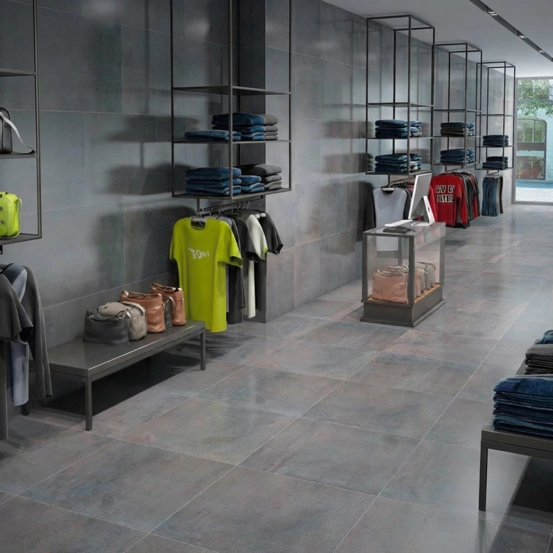 Carrelage sol effet métal Réflex Light antracite 60x120 cm