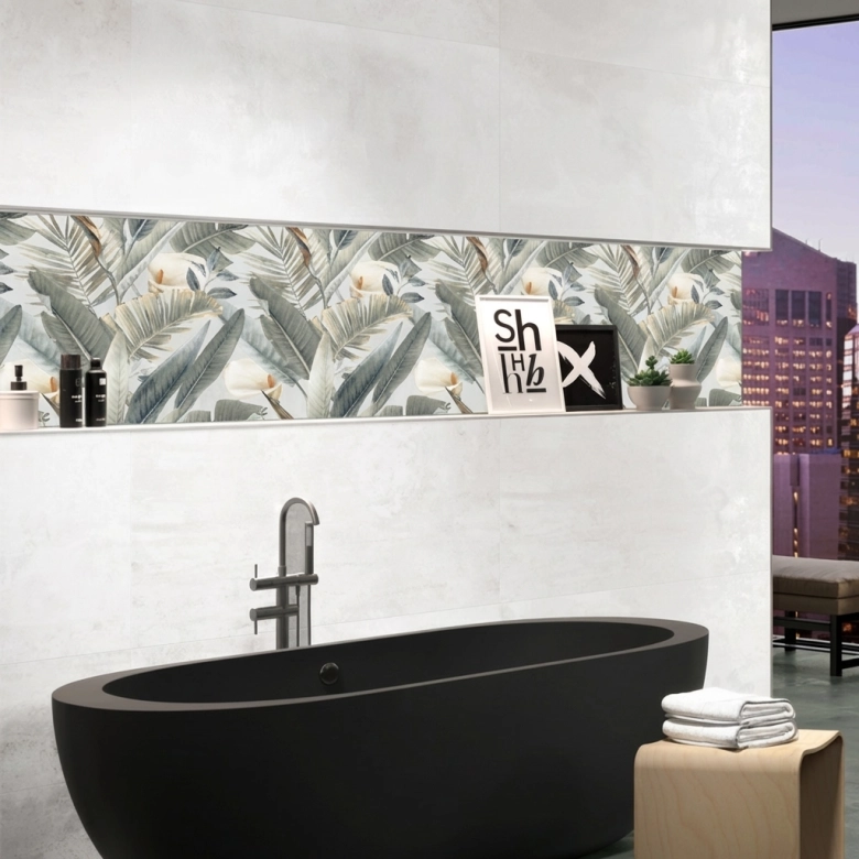 Carrelage sol et mur effet métal Zinc Tropic blue 60x120 cm