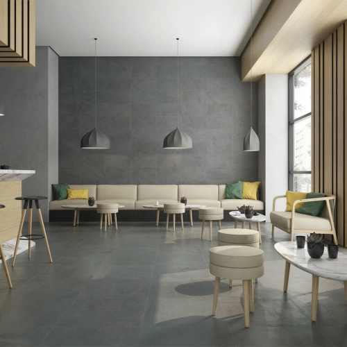 Carrelage sol effet métal...