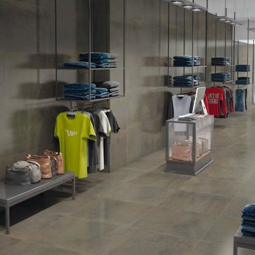 Carrelage sol effet métal...