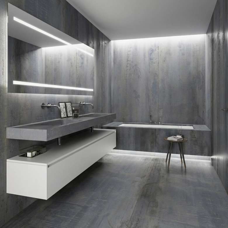 Carrelage sol effet Métal iron 60*60 cm