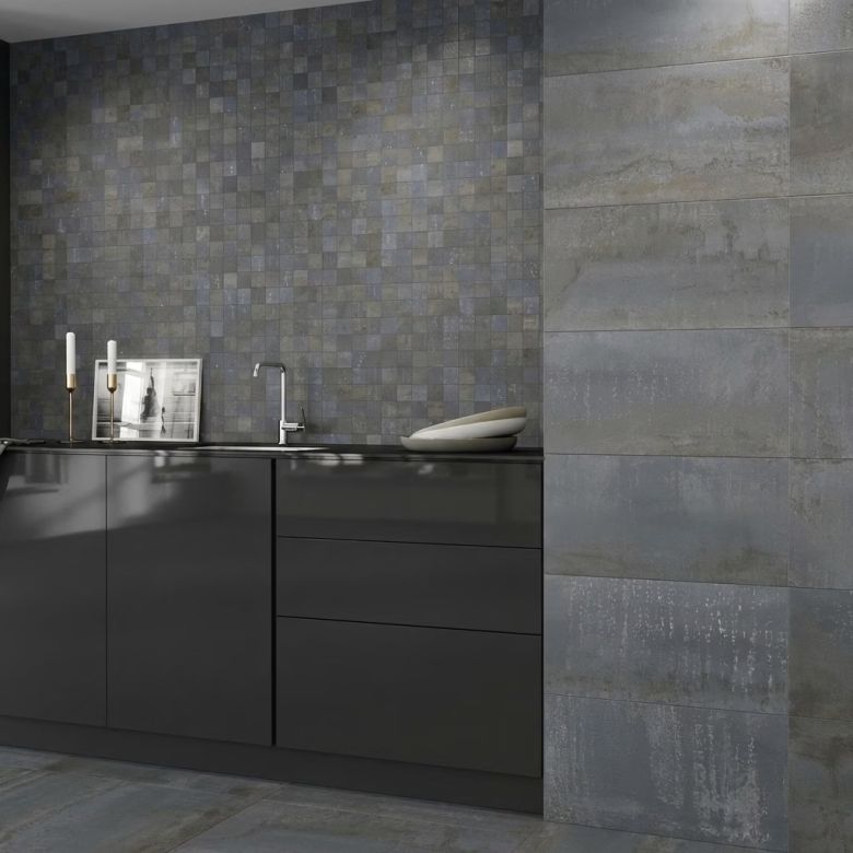 Carrelage sol effet Métal iron 60120 cm