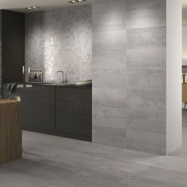 Carrelage sol effet Métal silver 60120 cm