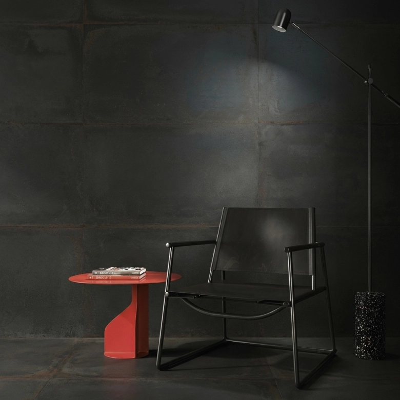 Carrelage sol effet métal Connors black 60x60 cm