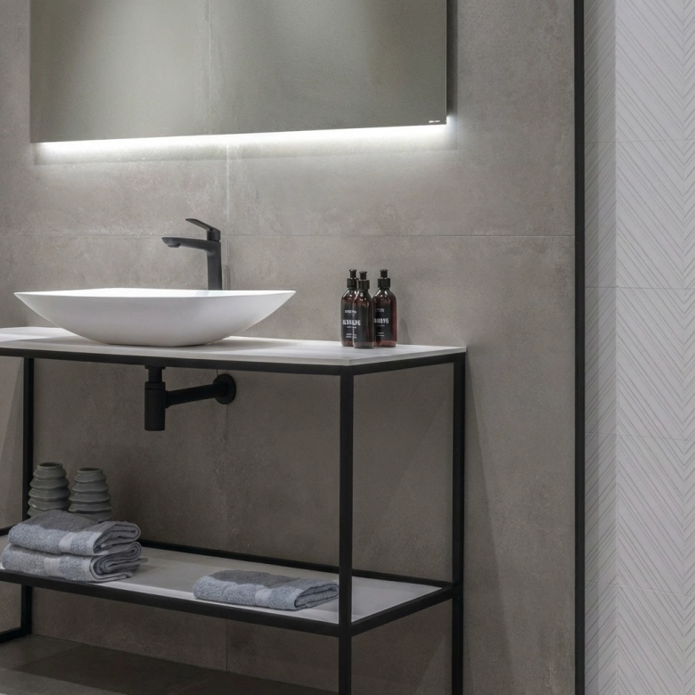 Carrelage sol effet métal Connors silver 60x60 cm