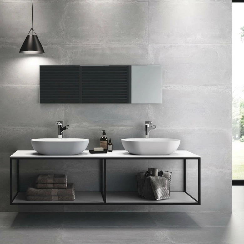 Carrelage sol effet métal Connors silver 60x60 cm