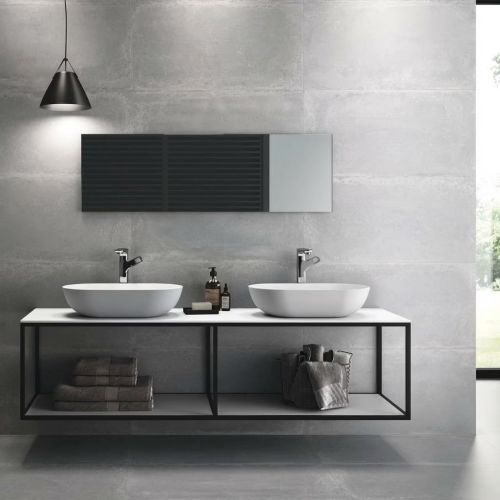 Carrelage sol effet métal...