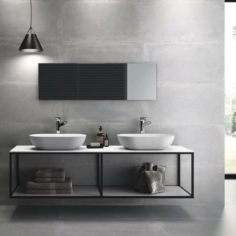 Carrelage sol effet métal Connors silver 60x120 cm