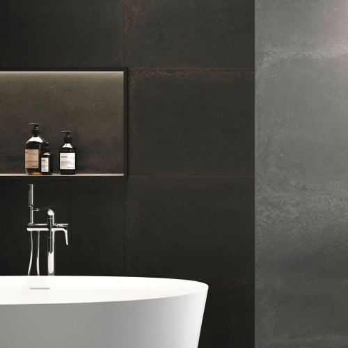 Carrelage sol effet métal...