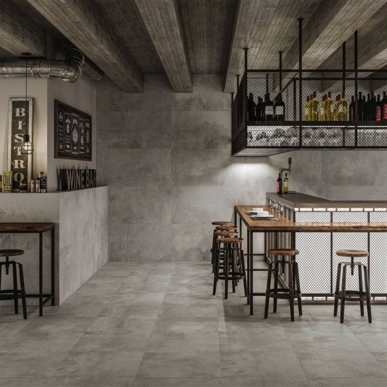 Carrelage sol effet métal Magnétik grey 60120 cm