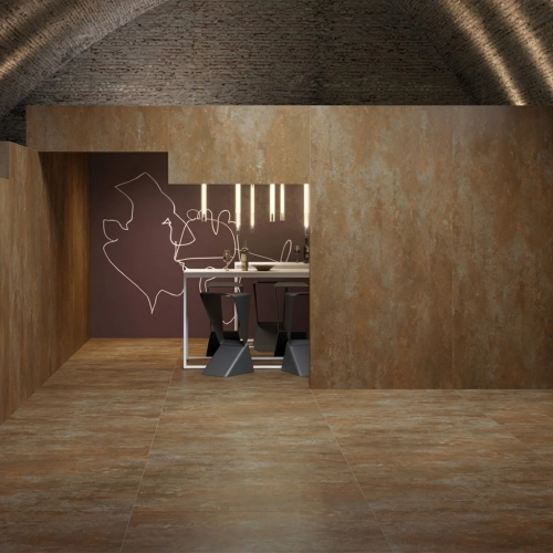 Carrelage sol effet métal...