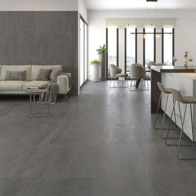 Carrelage sol effet métal Iron aluminium 3060 cm