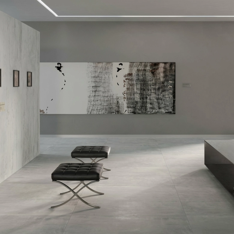 Carrelage sol effet métal Iron platinium 60*60 cm