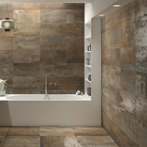 Carrelage sol effet métal...