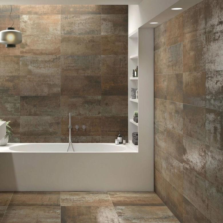 Carrelage sol effet métal Titane oxide 60*120 cm