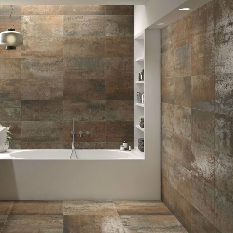 Carrelage sol effet métal Titane oxide 100100 cm