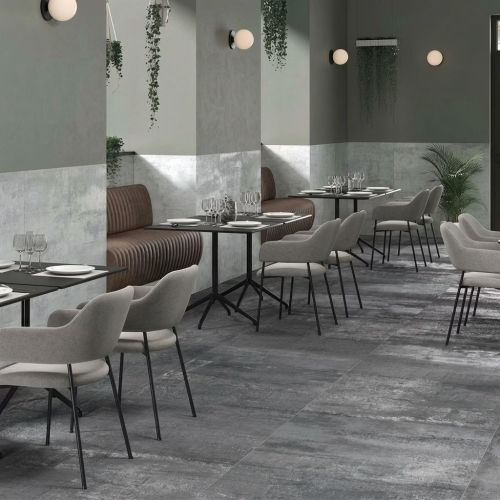 Carrelage sol effet métal...