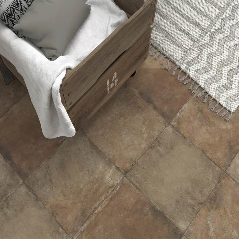 Carrelage sol traditionnel Terracotta terre 34x34 cm