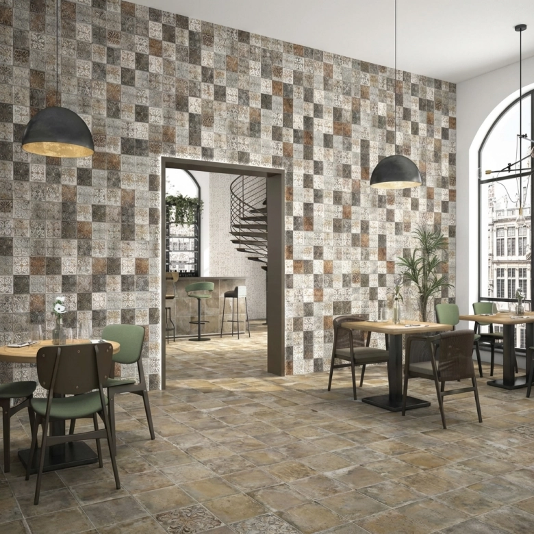 Carrelage sol traditionnel Doyen Lis blanc 33x33 cm