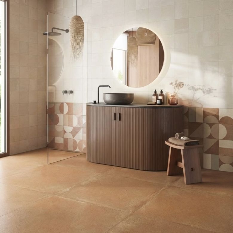 Carrelage sol traditionnel Colorado terracotta 90x90 cm