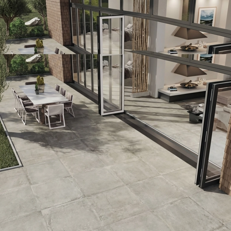 Carrelage sol traditionnel Sienne grège 100x100 cm