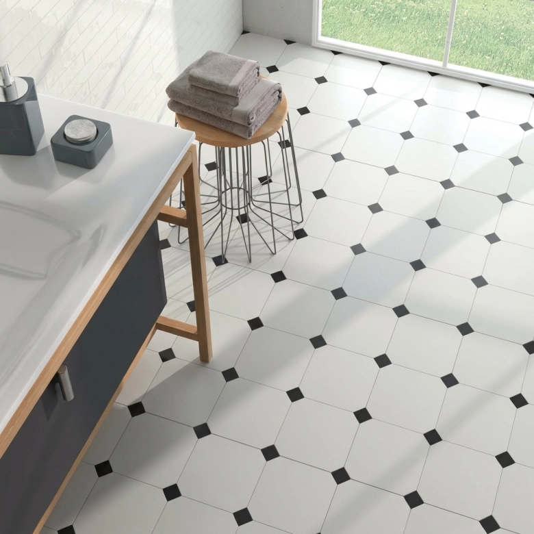 Carrelage sol traditionnel Andalucia White 20x20 cm