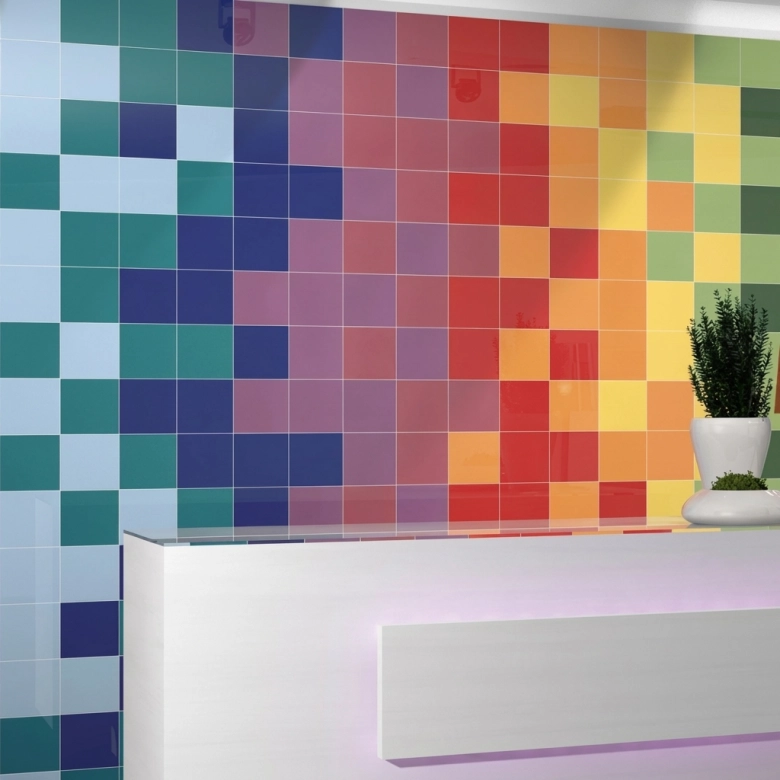 Carrelage mur Sunshine brillant Celeste 20x20 cm