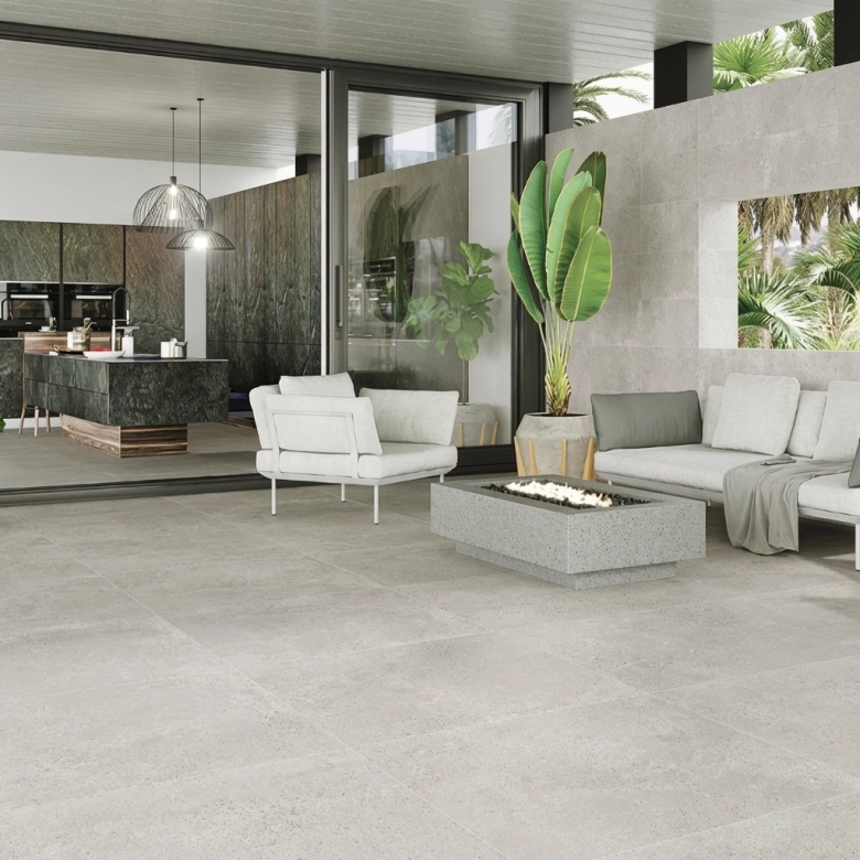 Carrelage sol extérieur moderne Hurrican grey R11 59,2x59,2 cm