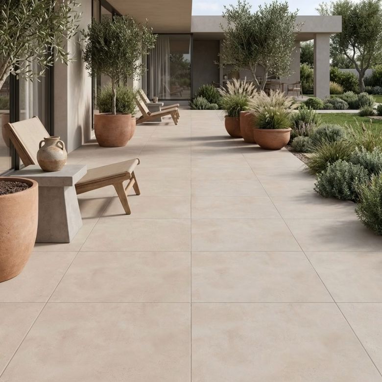 Carrelage sol extérieur moderne Allure beige R11 9090 cm