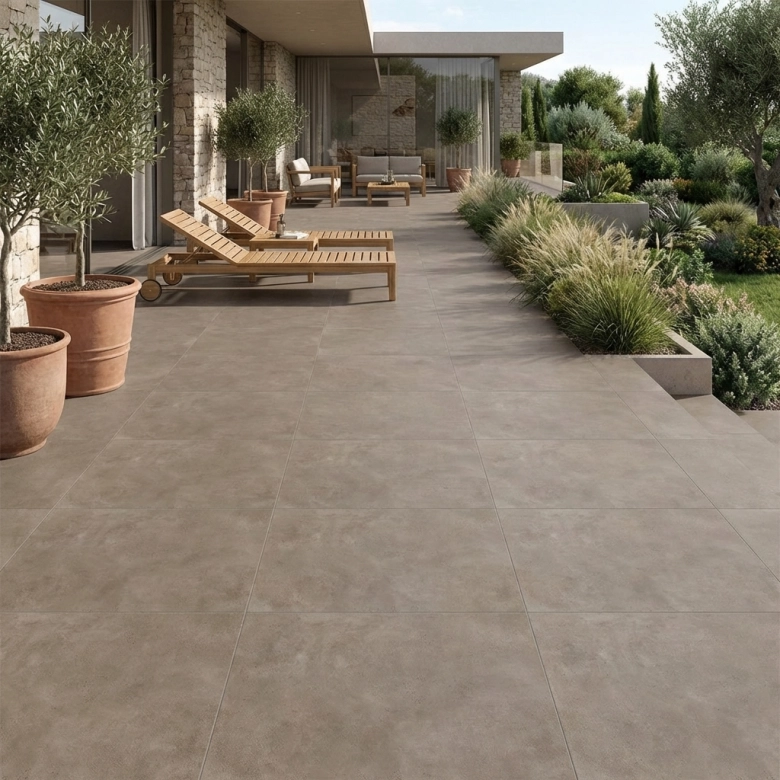 Carrelage sol extérieur moderne Allure taupe R11 59,2*59,2 cm