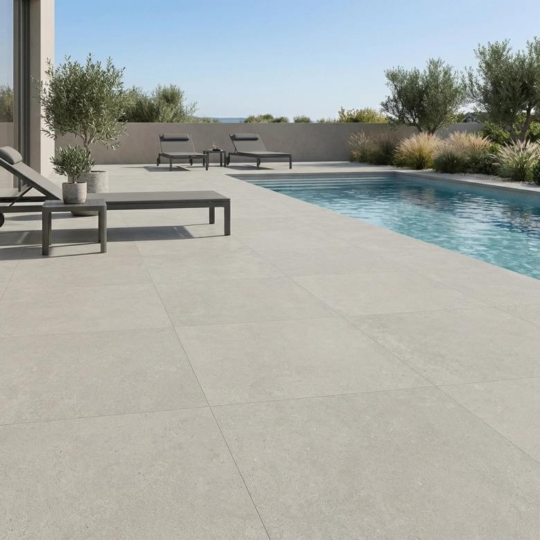 Carrelage sol extérieur moderne Gravi beige R11 60x60 cm